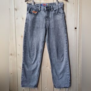 Empyre Relax Faded Black Distressed Y2K Graffiti Denim Jeans Size 26